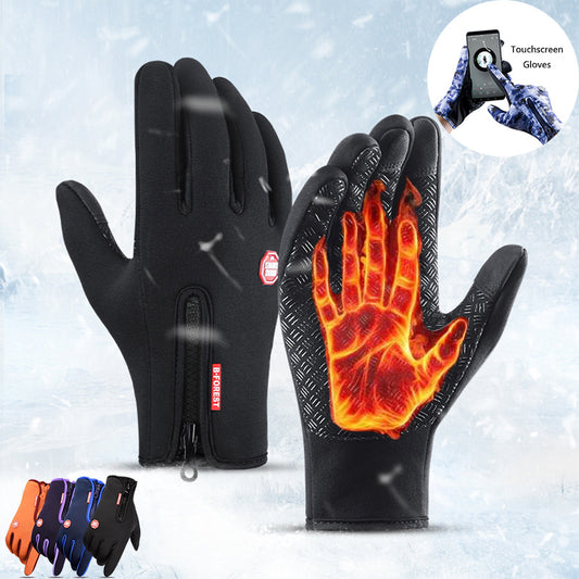 Winter Gloves Touch Screen Riding  Waterproof Sports Gloves With Fleece