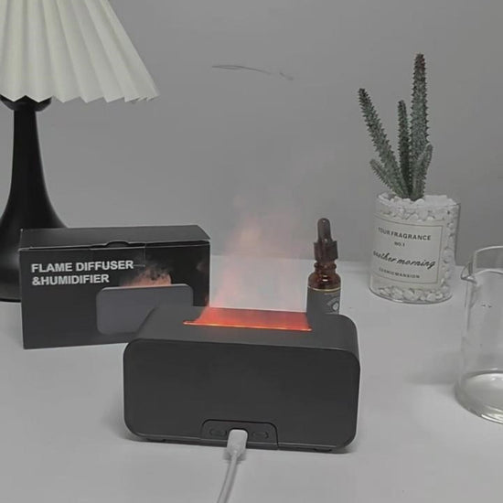 Fireplace Flame Humidifier with Remote & Aromatherapy