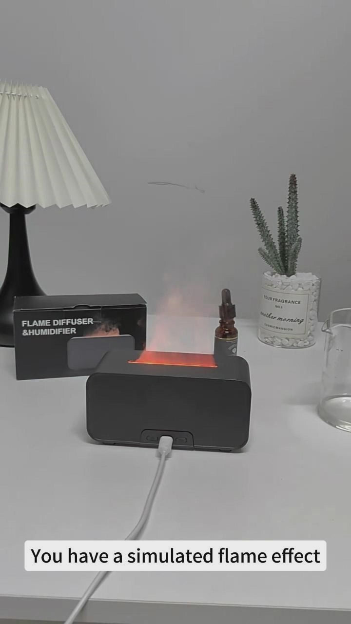 Fireplace Flame Humidifier with Remote & Aromatherapy