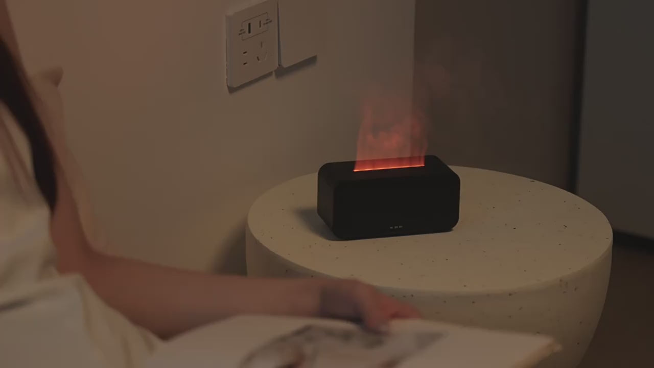 Fireplace Flame Humidifier with Remote & Aromatherapy